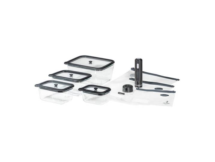 Chef Cuisine Vakuumierset Vakuum, Schwarz, Transparent, Kunststoff, Glas, 25.5x17x32 cm, Kochgeschirr, Küchengeräte, Sonstige Küchengeräte
