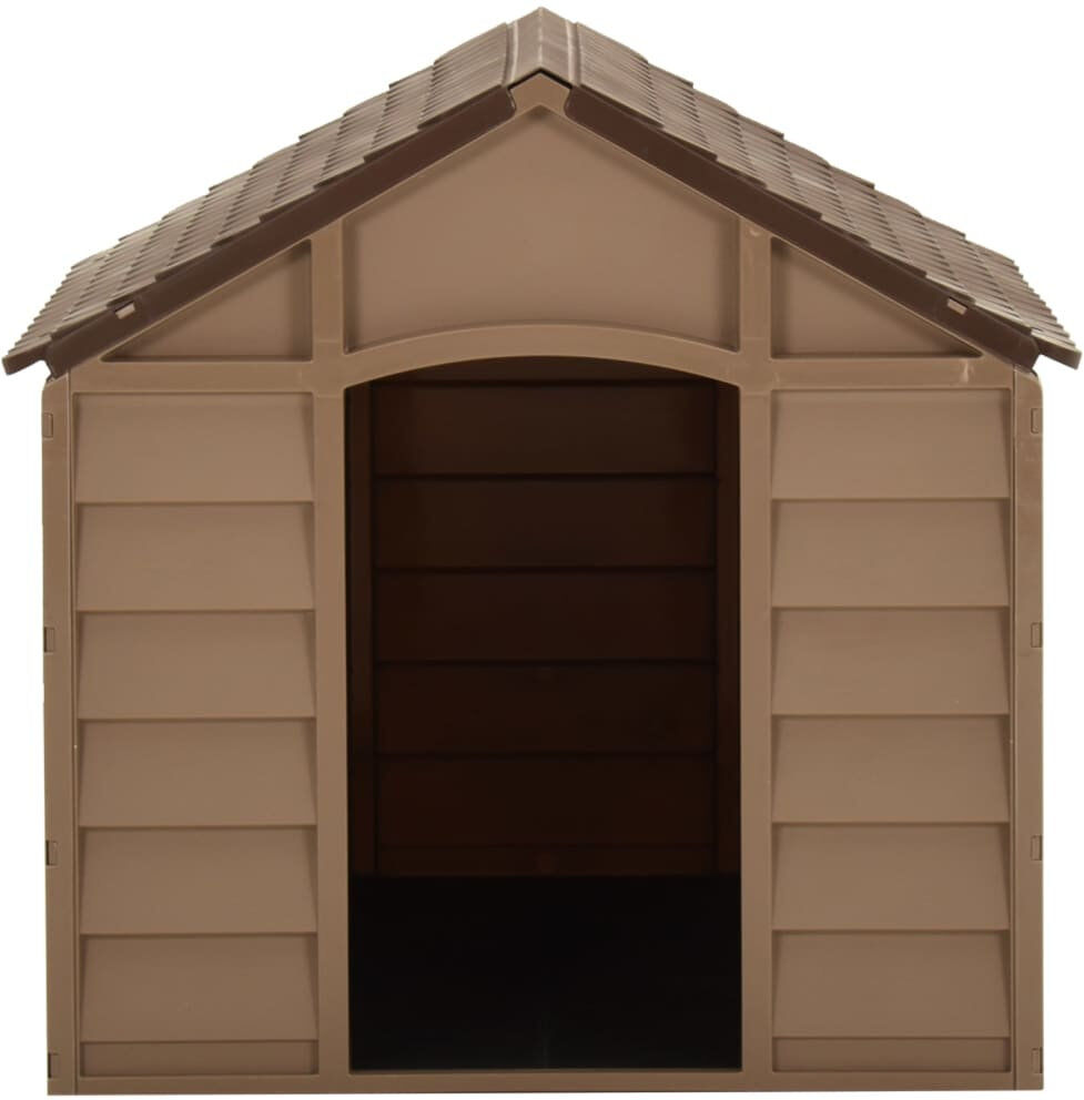 Archie & Oscar Quintana Plastic Dog House Brown Medium (20-50lbs)