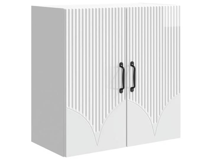 Heofavd Wandschrank Hochglanz Weiß 59x31x60 cm 2 Türen Holzwerkstoff