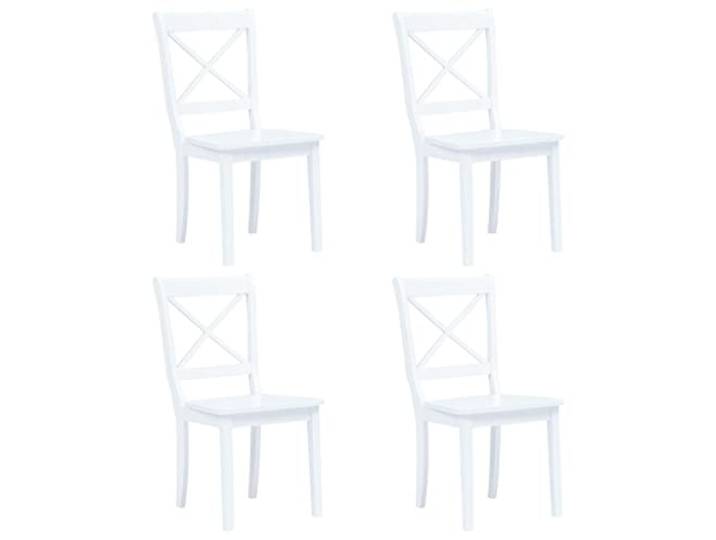 5-teiliger Esszimmermöbel-Set, Holz Kautschuk, Weiß MDF-Tischplatte, leicht in Welpen, 1 Tisch I 4 Stühle, 110 Kg für die Sitzfläche