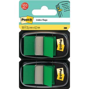 Post-it Haftmarker Index, 680-GN2, transparent, Folie, beschriftbar, 2x 50 Streifen, grün