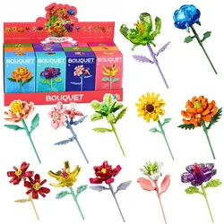 Bausteine Einzelne Blume mit Stiel Bunte Mischung 71-106 Teile