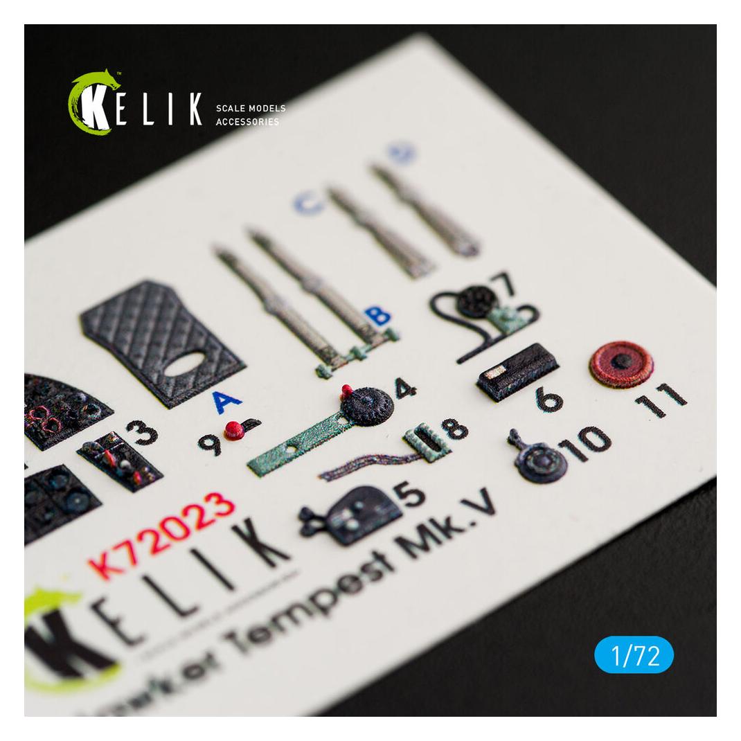 Kelik Hawker Tempest Mk.V interior 3D decals for Airfix kit (K72023)