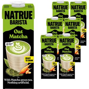 Natrue Haferdrink aus europäischem Hafer, Barista Oat Matcha, glutenfrei ohne Zuckerzusatz & aufschäumbar je 1 Liter 6 Stück