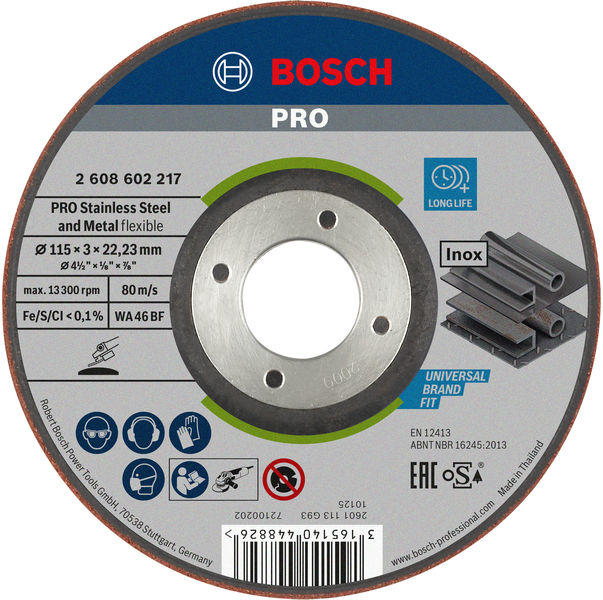Bosch PRO Semi-Flexible Schleifscheibe, 115 x 3 x 22,23 mm 2608602217