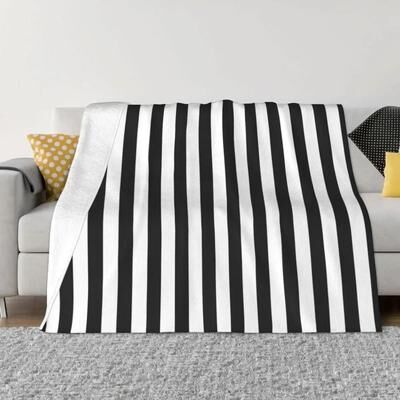 Uplift Picks Black And White Striped Halloween Throw Blanket 75x95cm