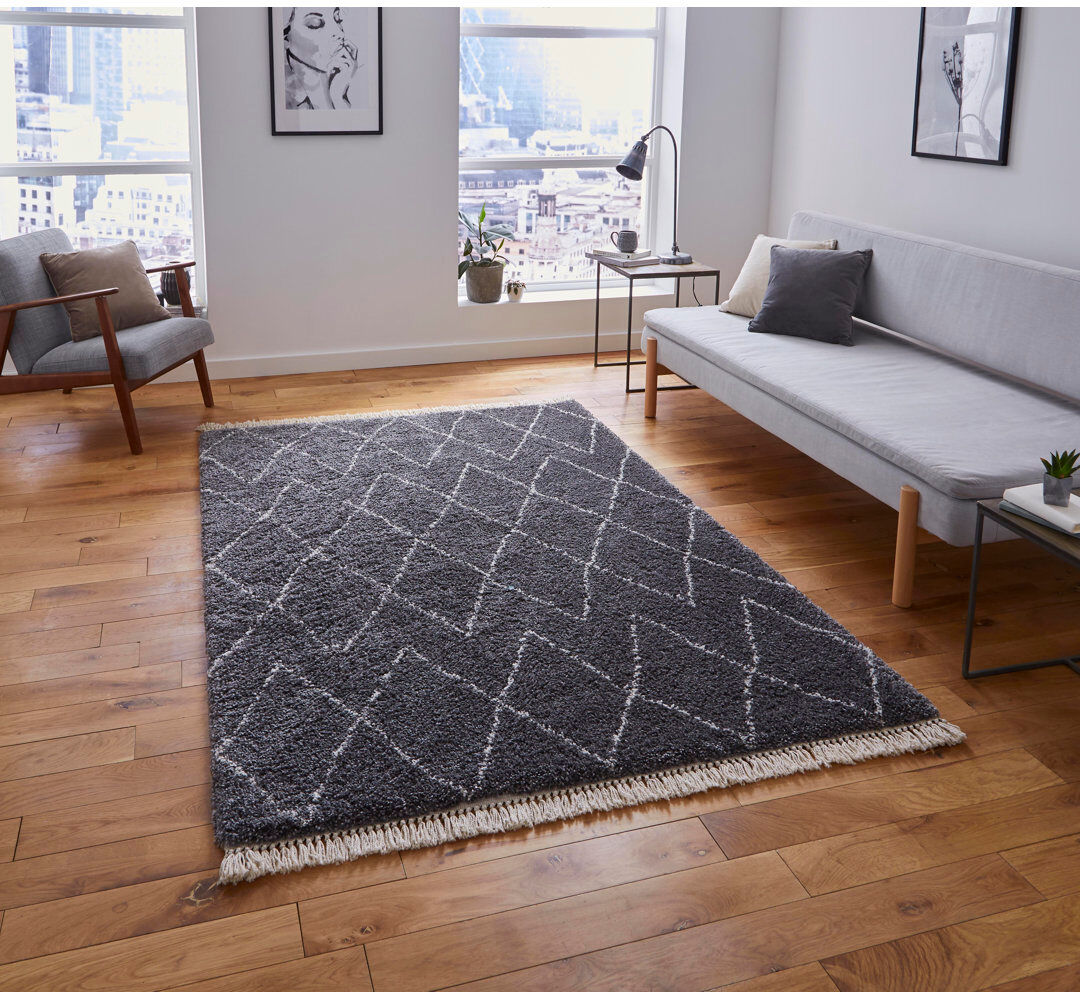 Mikado Living Wagner area rug Machine Woven Rectangle Grey Gray Rectangle 120 x 170cm