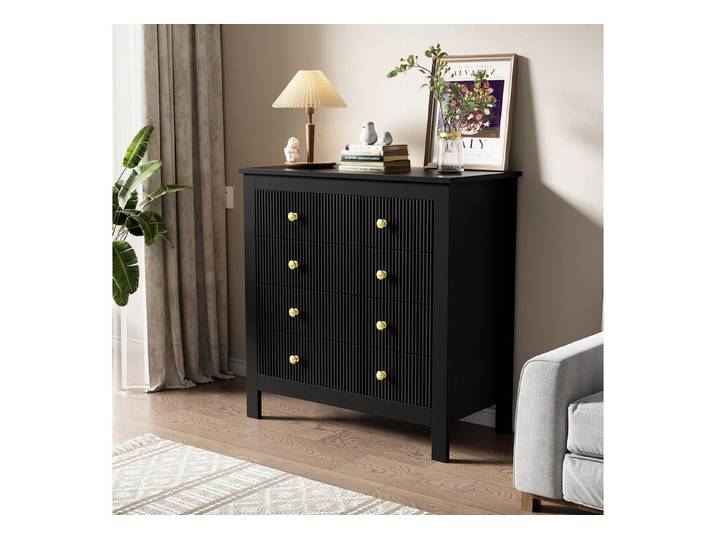 Furnishings Home Sideboard 5 Schubladen Kommode mit Spezialtüren, Goldgriffen (1 St), Eignet für verschiedene Räume wie Schlafzimmer, Wohnzimmer oder Flur