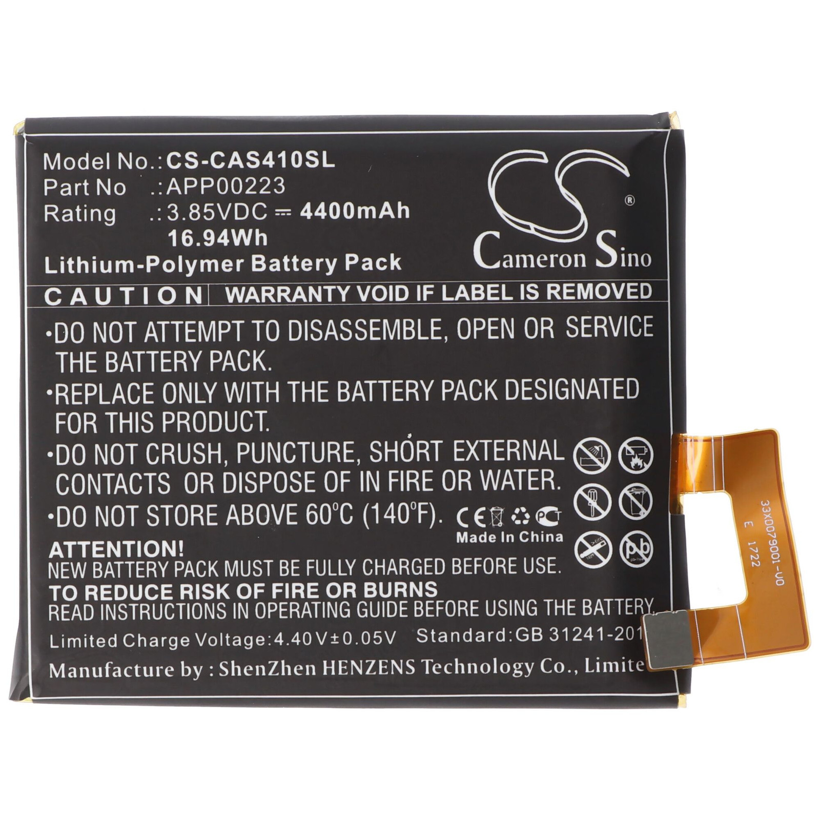AccuCell Li-polymeer batterij 4400mAh (3.85V) zwart voor Cat APP0022 smartphone