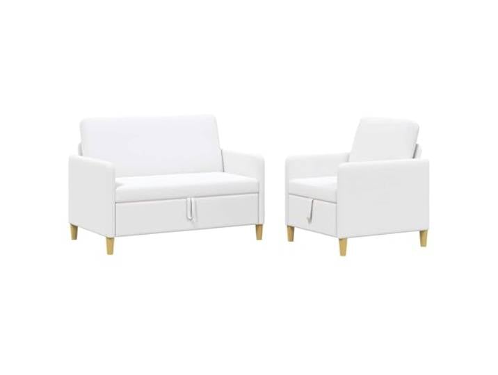 Todiikf 2-Teiliges Sofa Set mit Stauraum Polstermöbel Weiß Kompakte Couchgarnitur mit integriertem Truhenstauraum und abnehmbaren Bezügen für Wohnzimmer und Gästebereich.