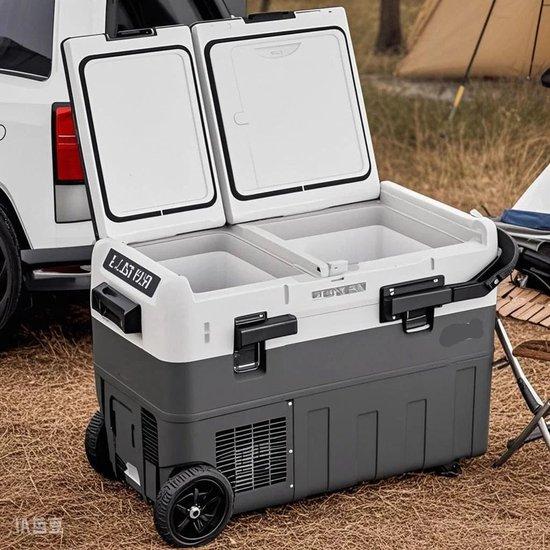 Automatische Kühlschrankbox - 12V/24V - 58L - Draagbar - Energieeffizient - Für Auto - Camper - und Camping - mit Rädern - bis -20°C