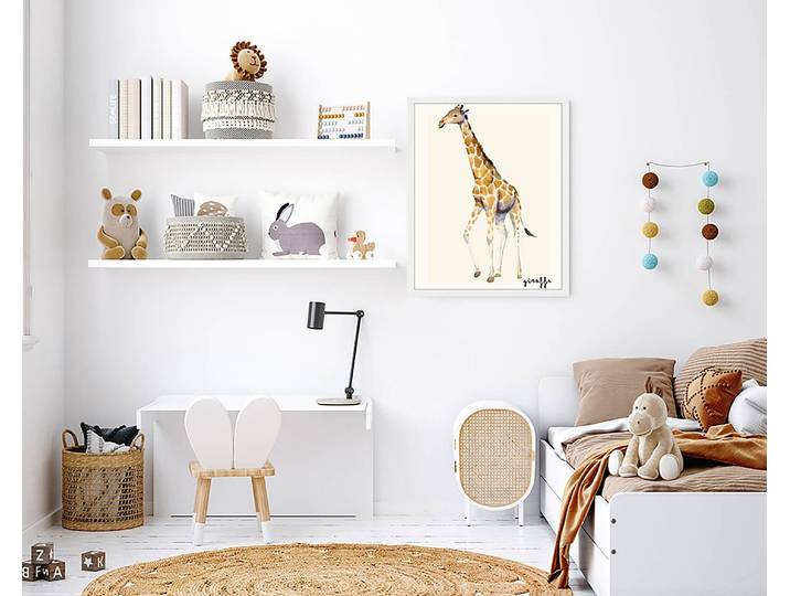 Bild Giraffe 43 x 53cm Multicolor