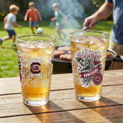 Evergreen University of South Carolina 16 oz Pint Glasses, Set of 2 - 16 oz