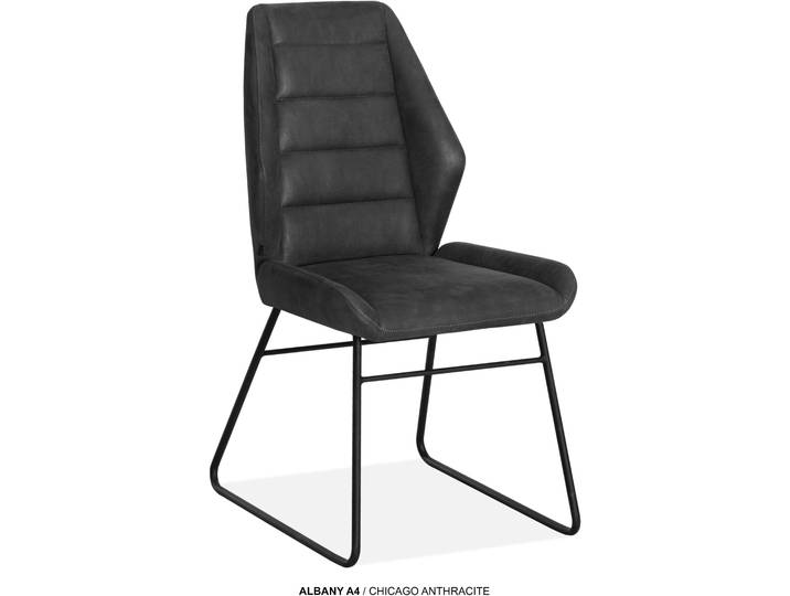 Esszimmerstuhl OMG DESIGN Albany , grau (anthrazit, schwarz, anthrazit), B:51cm H:96cm T:64cm, Polyester, Stühle, Esszimmerstuhl, Esszimmerstuhl, pflegeleichter Bezug
