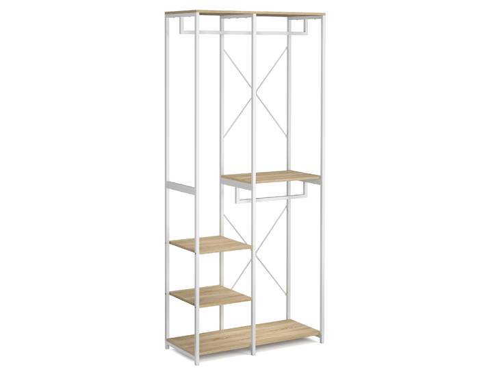 Garderobe Kleiderständer 90 x 204 cm braun/weiss