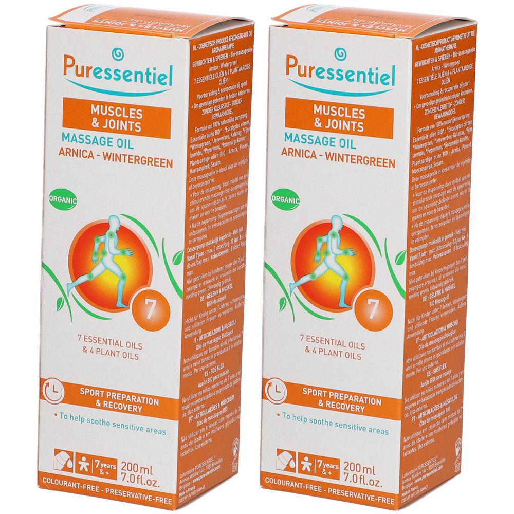 Puressentiel Huile de Massage BIO Effort Musculaire Arnica - Gaulthérie x2 2x200 ml Massageöl