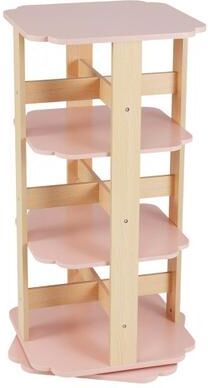 Costway 3-Tier Freestanding Corner Toddler Book Rack with 12 Sectors-Pink