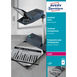 AVZ 3563 - Overheadfolie, DIN A4, für S/W Laserdrucker, 100 Blatt, 0,13 mm
