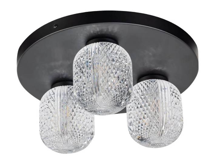 Unieke plafondlamp Kristel 3-lichts zwart ETH - 05-PL2193-30