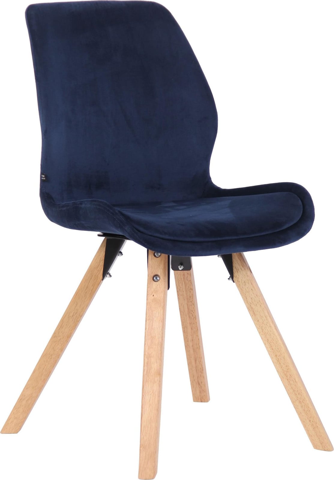 CLP Esszimmerstuhl Luna - Moderne eetkamerstoel met fluwelen zitting in roze en natuurlijk houten frame