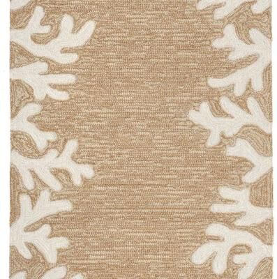 Trans Ocean Import Co Inc "Coral Border Rectangle Rug, 3'6"" x 5'6"", Beige"