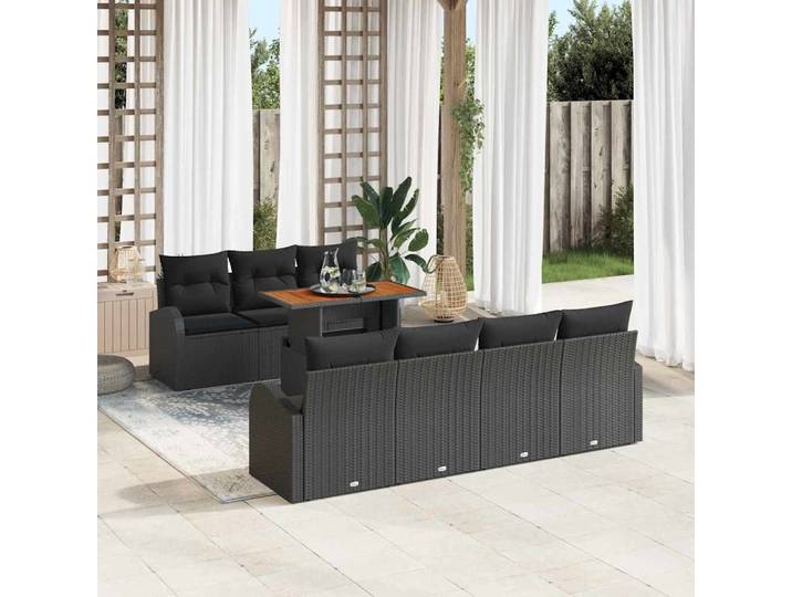 vidaXL Garten-Sofa-Set 8 stk. Schwarz