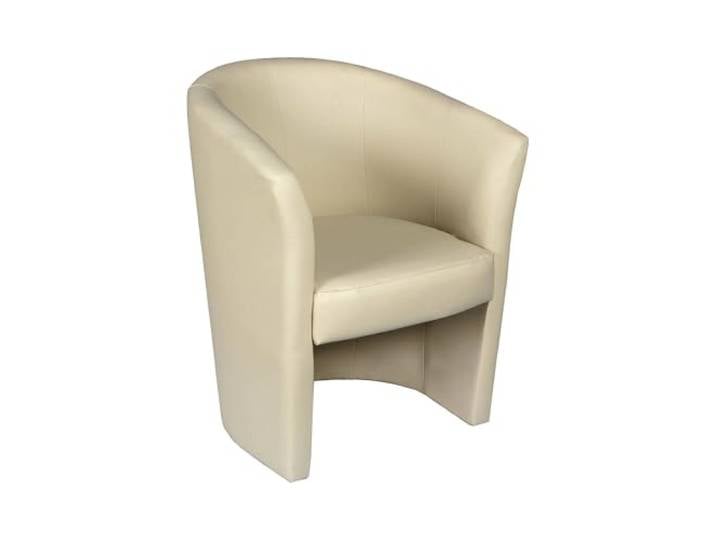 Dmora - Sessel Abrera, Wohnzimmersessel, gepolsterter Sitz, Stuhl mit Armlehnen aus Kunstleder, 64x63h76 cm, Beige