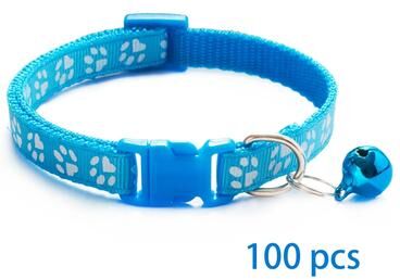 Uplift Essentials Bulk Adjustable Pet Collars With Safety Bells (100 Piece Lot) blue2