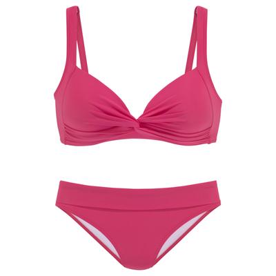Triangel-Bikini LASCANA, Damen, Gr. 32, Cup A, rot, Polyamid, unifarben, Bikini-Sets Triangel-Bikini, in Bralette-Form