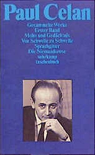 Paul Celan - Paul Celan: Gesammelte Werke, Band 1: Gedichte 1 / Band 2: Gedichte 2 / Band 3: Gedichte 3. Prosa, Reden - Preis vom 09.10.2026 07:28:09 h