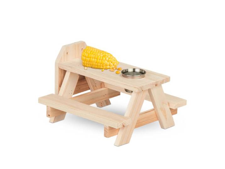 Relaxdays Eekhoorn picknicktafel met drinkbakje