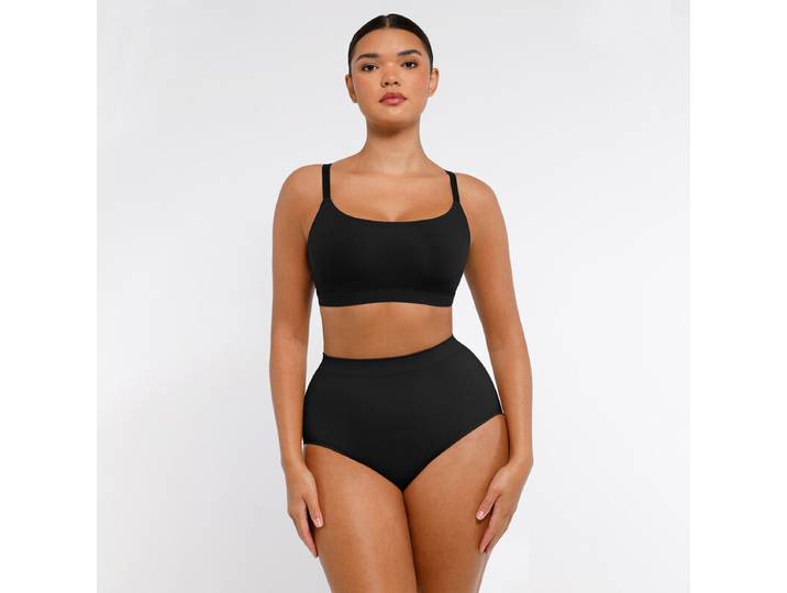 Feelingirl - soutien-gorge discret sans bretelles, décolleté carré, quotidien, Noir, 3XL