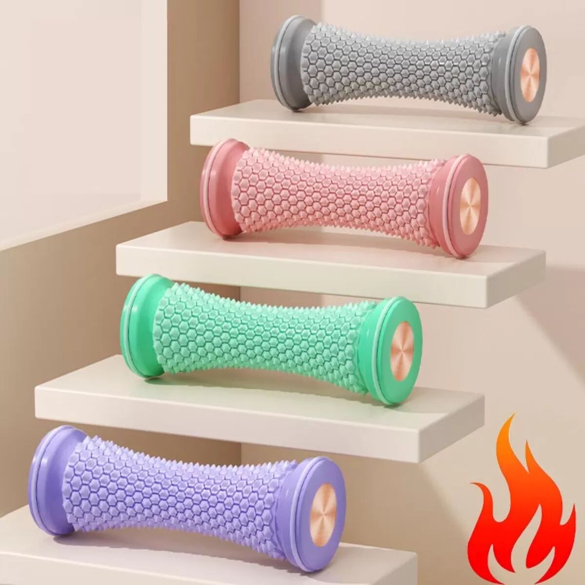 INF Lot de 2 Rouleaux de Massage des Pieds : Soulagement Fasciite Plantaire & Massage Tissus Profonds Violet