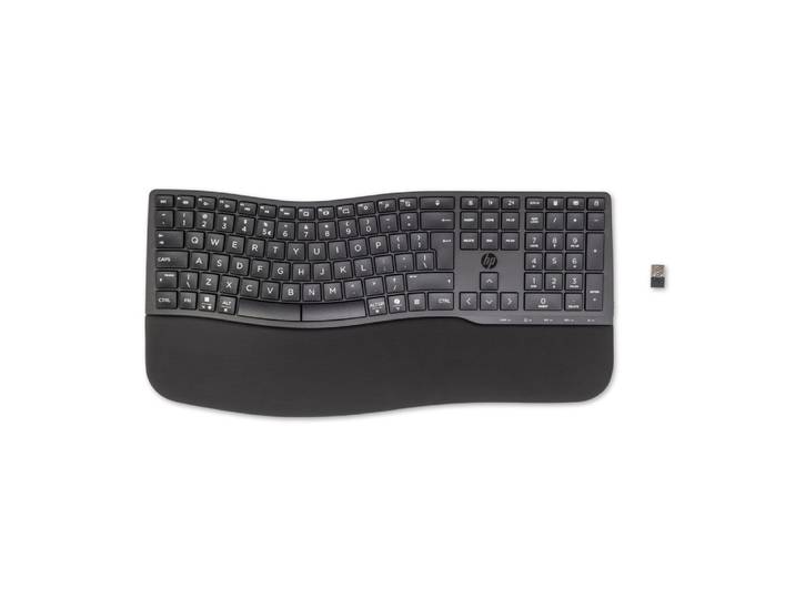 HP Clavier double mode 680 Comfort, Taille réelle (100 %), Sans fil, RF sans fil + Bluetooth, QWERTY, Noir 8T6L8AA#ABB