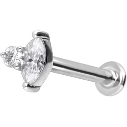 14 Karat Gold Labret mit Innengewinde MOISSANIT-DESIGN