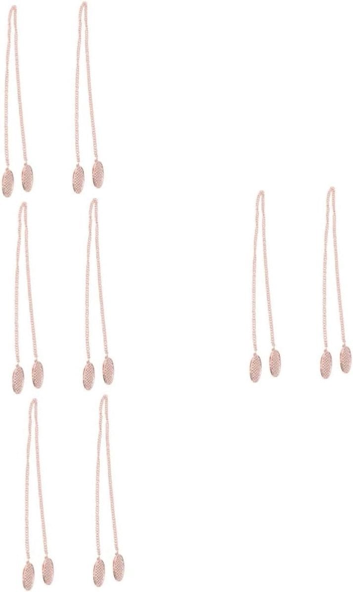 Set van 8 Servet Clips als Slabbetje Houder in Rosé Goud met Verstelbare Ketting