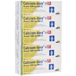 Calcium DURA Vit D3 Brause 1200 mg/800 I 50 St