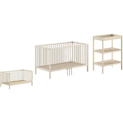 BABYZIMMER Set Kara-lynn 4 Komplettset Massivholz Buche Natur