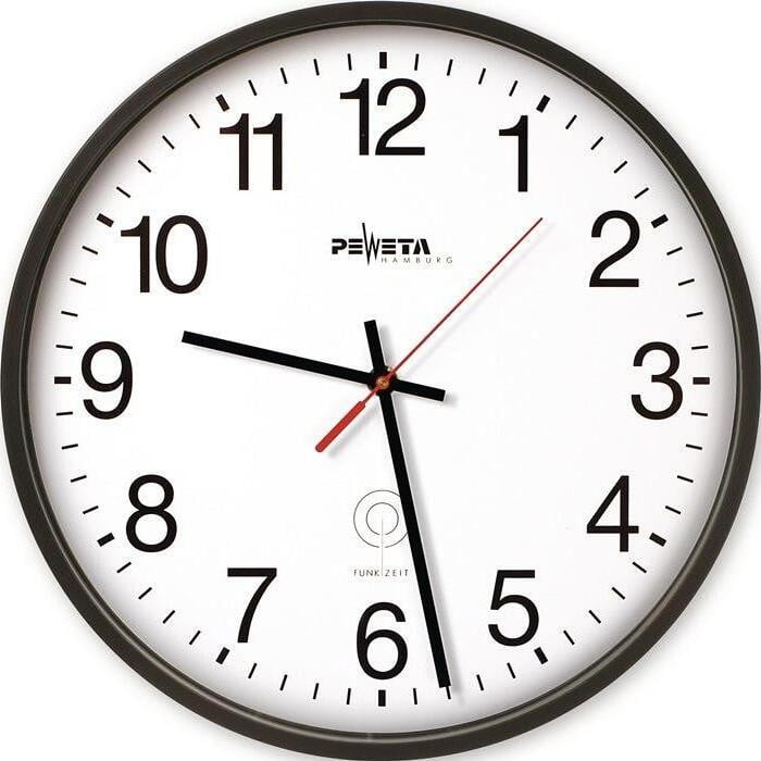 PEWETA Funk-Wanduhr Kunststof Zwart 30 cm