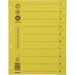 DONAU Trennblätter 8611001-11, mit Perforation, A4, gelb, 250g/m² Karton, 50 Stück