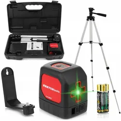 Linienlaser, Green Cross Line Laser 30 m Set with Tripod (Kreuzlinienlaser)