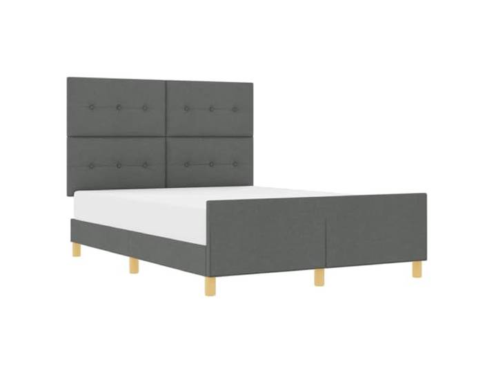 PUGYNBK Gepolsterter Bettgestell, Dunkelgrau, 160 x 200 cm Minimalistisches Design, Schaumfüllung, inklusive Kopfteil und Fuß, Reinigung mit feuchtem Tuch