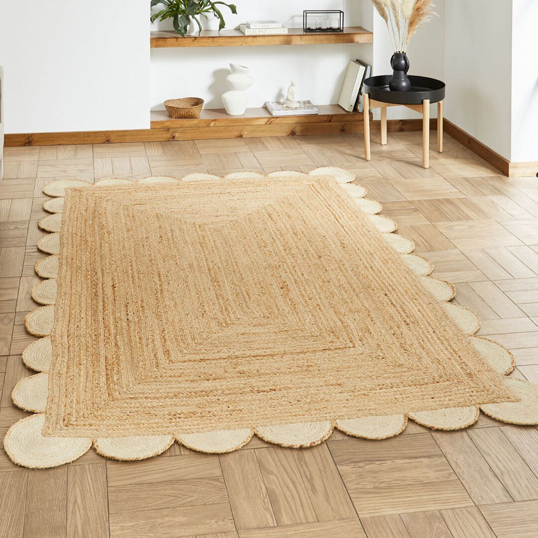 Beachcrest Home Savannah Jute area rug Hand Made Brown Brown Rectangle 160cm x 230cm