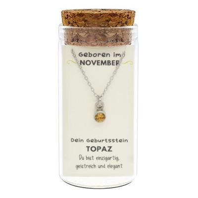 'November' Geburtsstein Kette im Gläschen