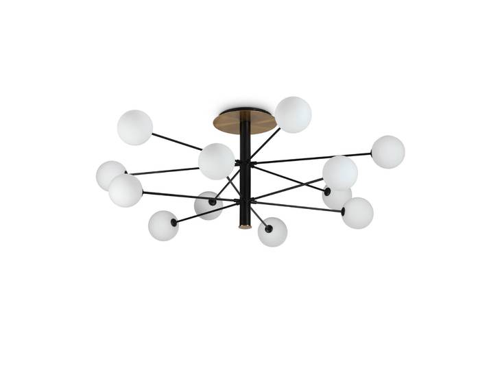 ideal lux LED Deckenleuchte Cosmopolitan, schwarz, für Wohn- / Esszimmer, Metall