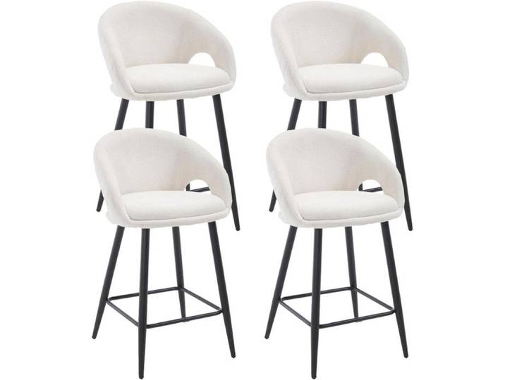Ya-Home Tabouret de Bar Lot de 4 Chaise de Bar en Chenille Tabouret de Comptoir avec Repose-Pieds Chaise de Cuisine Moderne
