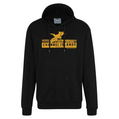 Kapuzensweatshirt AHORN SPORTSWEAR "CHANNEL ISLANDS", Herren, Gr. 6XL, schwarz, 100% Baumwolle, normal, ohne Ausschnitt, Sweatshirts, mit modischem Frontprint