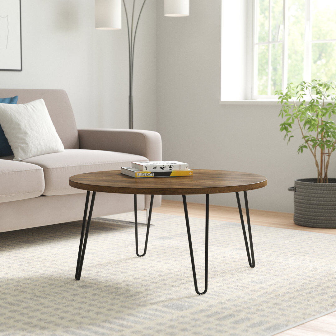 Hykkon Calista Coffee Table Walnut 45cm H X 90cm W X 90cm D