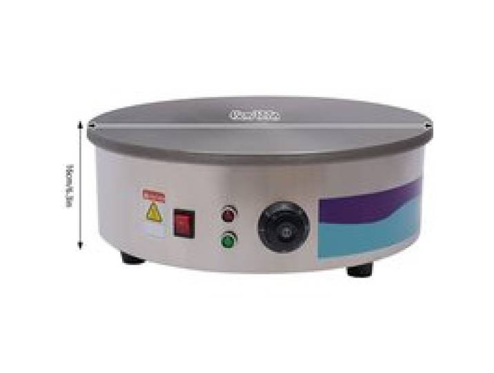 Crêpière électrique 3KW en fonte plaque ronde 45 cm température réglable 50-300°C avec spatule et étaleur