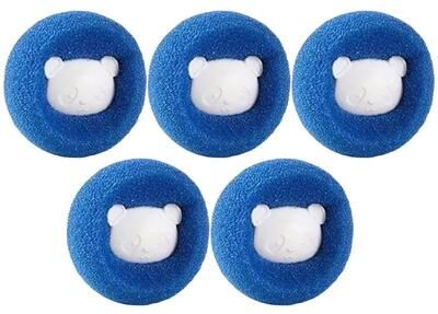 Uplift Treasures Reusable Laundry Pet Hair Remover Balls For Washing Machine blue 5pcs